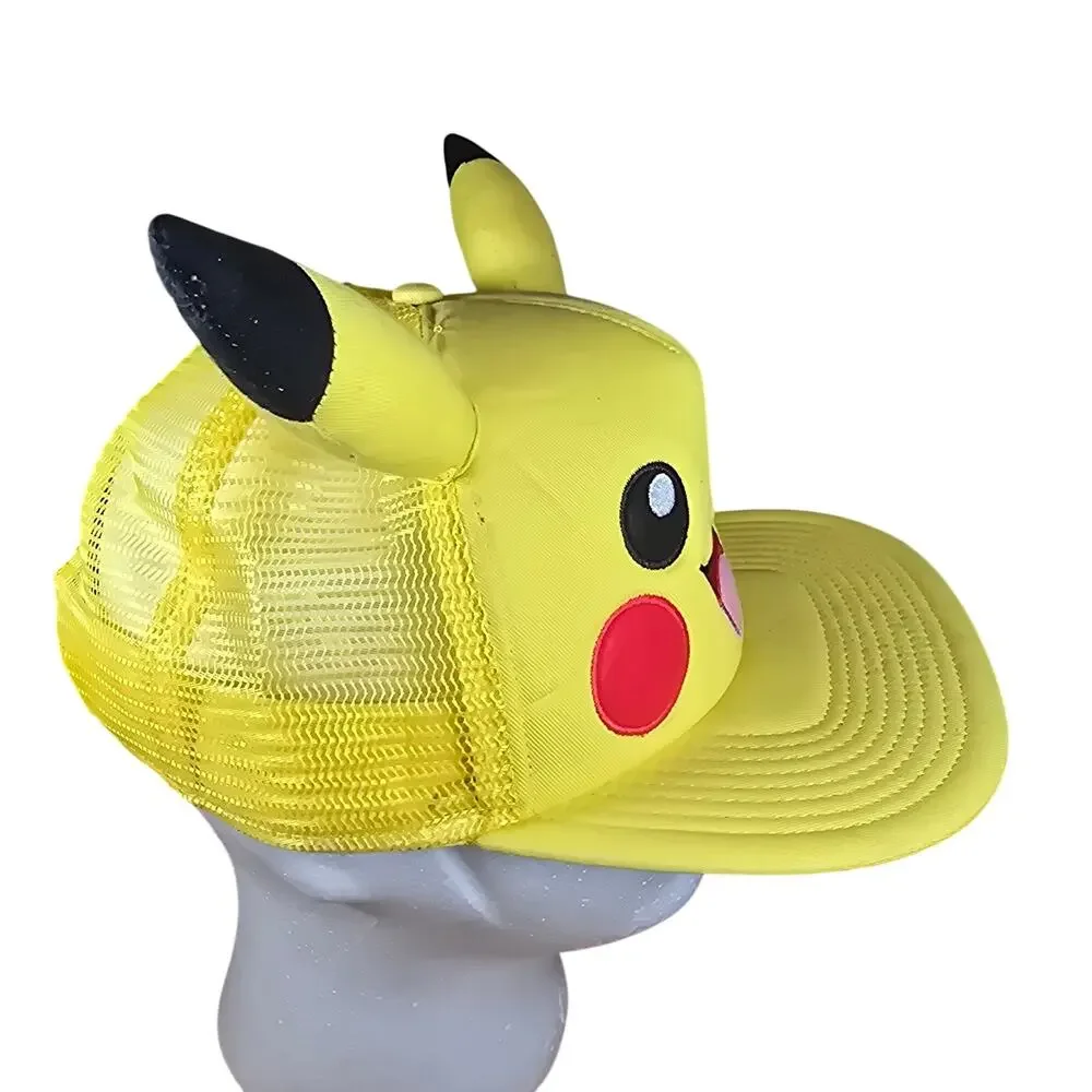 Pokemon Pikachu Snapback Cap 1/2 Mesh One Size Fits Most Anime Cosplay 90s Y2K